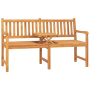 Panca da giardino mobili da esterno per patio panca da terrazza a 3 posti con tavolo 150 x 62,5 x 90 cm legno massello di teak 02_0011317