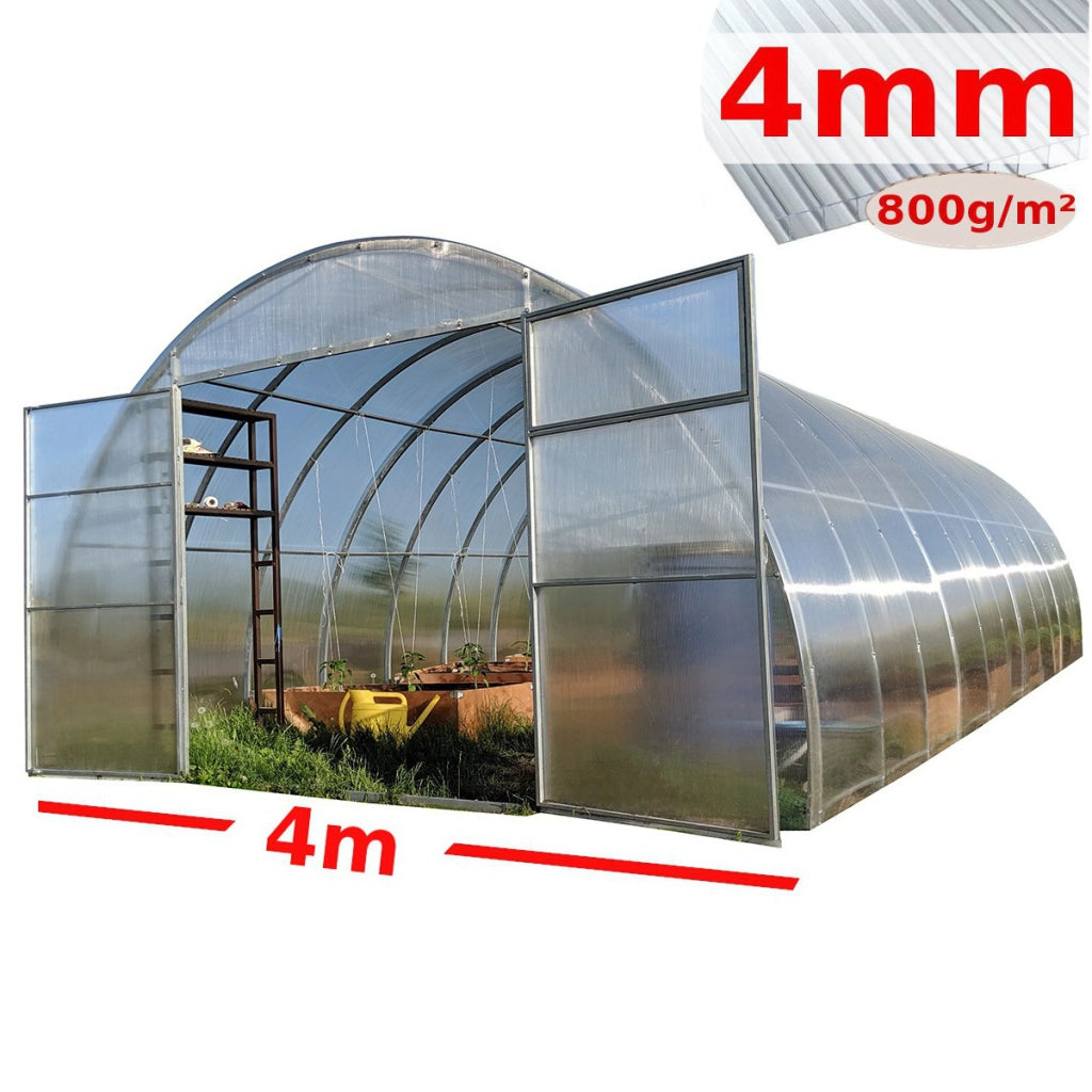 Serra ComPRO 4x10m con copertura policarbonato alveolare 4mm
