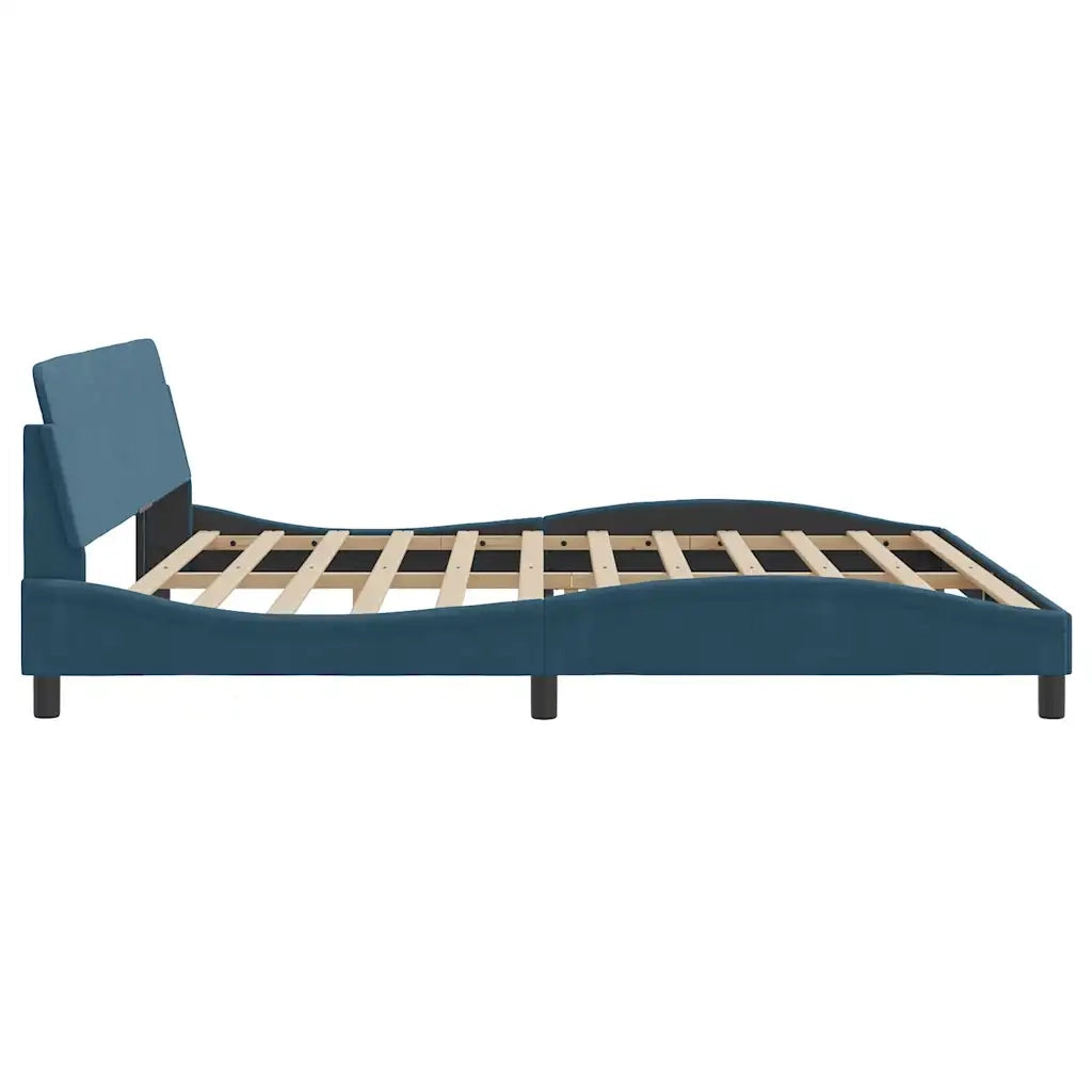 Giroletto-Struttura Letto Dover Blu 200x200 cm in Velluto