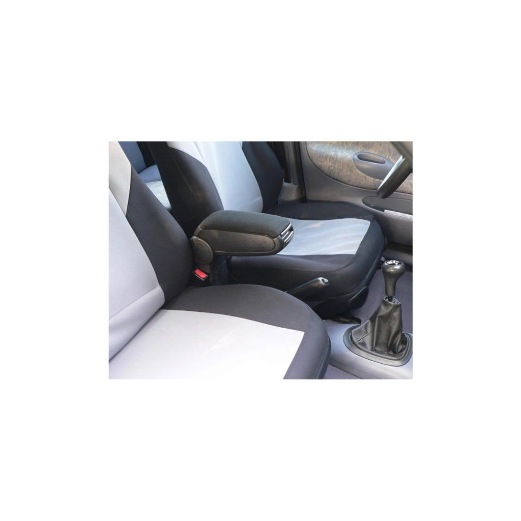 Bracciolo Centrale per Ford Fiesta (1995-2002) e Mazda 121 (1996–2002) Vano Portaoggetti Ribaltabile - Tessuto Nero