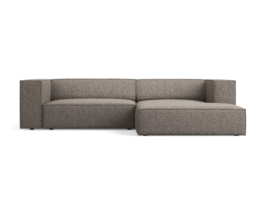 Cosmopolitan Design - Divano angolare destro "Arendal" 3 posti in ciniglia grigio 