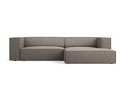 Cosmopolitan Design - Divano angolare destro "Arendal" 3 posti in ciniglia grigio 