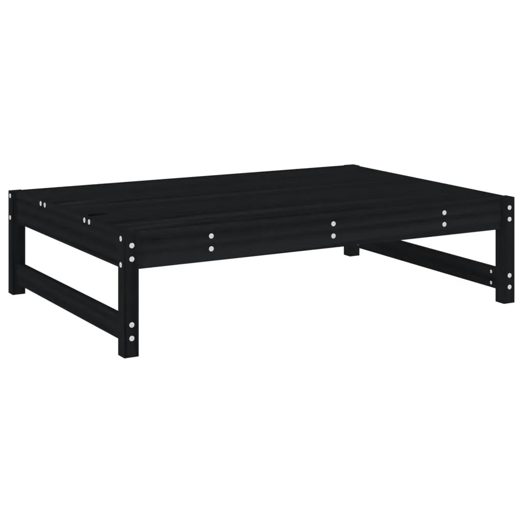Set Salotto da Giardino 4 pz Nero in Legno Massello di Pino 3186596