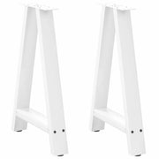 Gambe per tavolo da pranzo a forma di A 2 pz bianche 50x(72-73) cm in acciaio