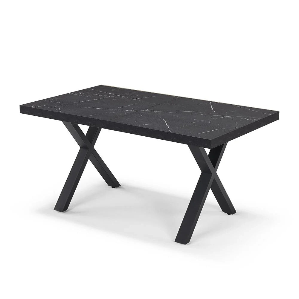 Tavolo allungabile da pranzo Pietra Nera 145x85 MADE IN ITALY modello PABLO fino a 195 CM per sala da pranzo, cucina e soggiorno, design moderno con top in melaminico