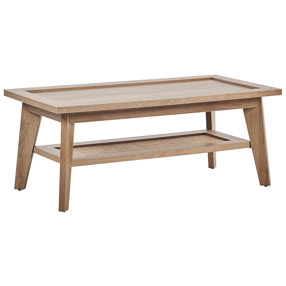 Tavolino rustico con mensola in legno chiaro 40 x 50 x 100 cm stile rustico per soggiorno