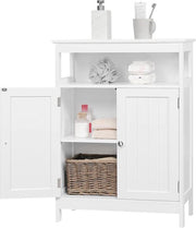 Cassa da bagno a muro con cassettiera da cucina a muro con piastra regolabile e doppia porta, da bagno, bianco, 60 x 30 x 80 cm