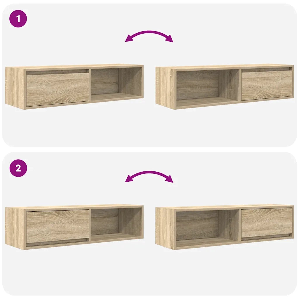 Mobile Porta TV Rovere Sonoma 100x31x25,5 cm Legno Multistrato 861476