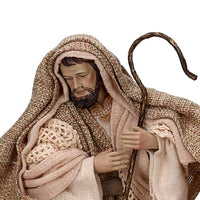 Natività tessuto set 9pz beige cm xh25,5