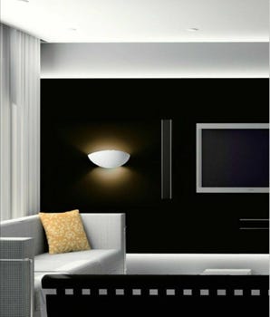 UNIVERSO APPLIQUE GESSO A PARETE DOPPIA EMISSIONE LAMPADA R7S INTERNO MEZZA LUNA