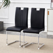 Set 2 Sedie da Pranzo ¨C MINIMAL ¨C Nero, Similpelle, Design Moderno
