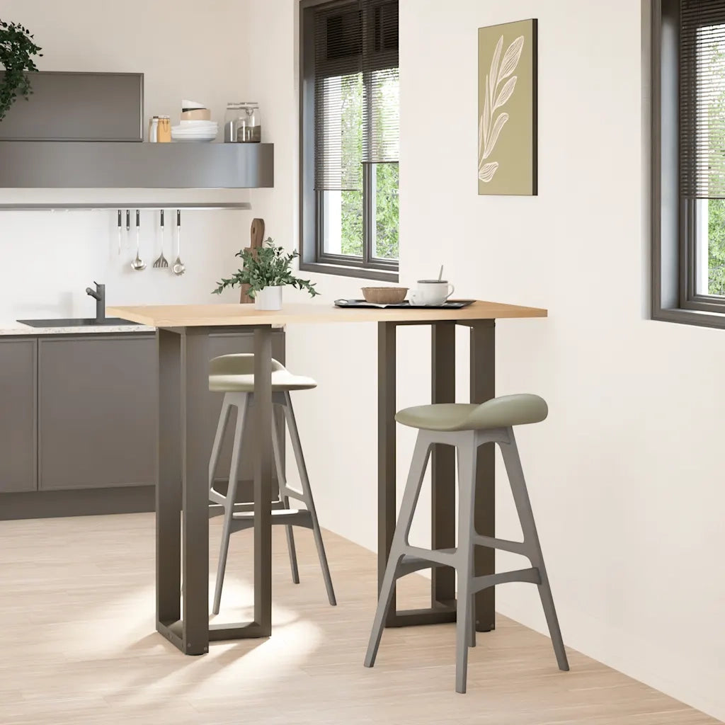 vidaXL Gambe per tavolo da bar a forma di T 2 pz nere 50x35x(110-111) cm in acciaio