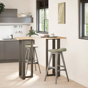 vidaXL Gambe per tavolo da bar a forma di T 2 pz nere 50x35x(110-111) cm in acciaio