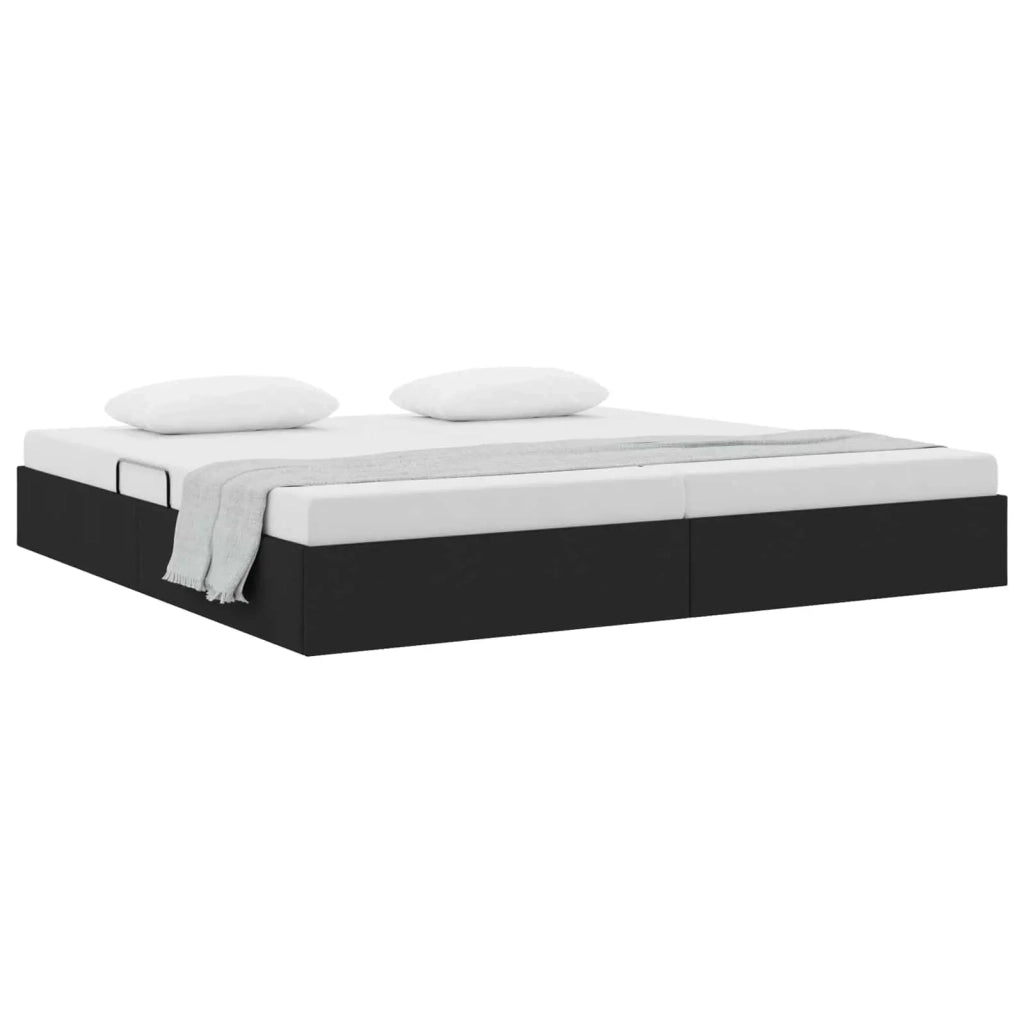 Letto ottomano con archiviazione Nero 200 x 200 cm Tessuto 3442846