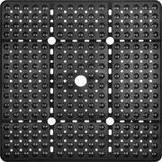 Pavimento Antiscivolo XL - 70 x 70 cm - Nero - Con Fessure di Scarico - Zanzariere Potenti