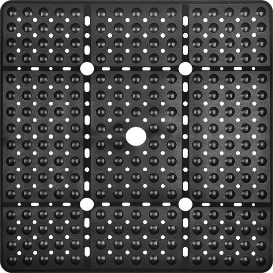 Pavimento Antiscivolo XL - 70 x 70 cm - Nero - Con Fessure di Scarico - Zanzariere Potenti