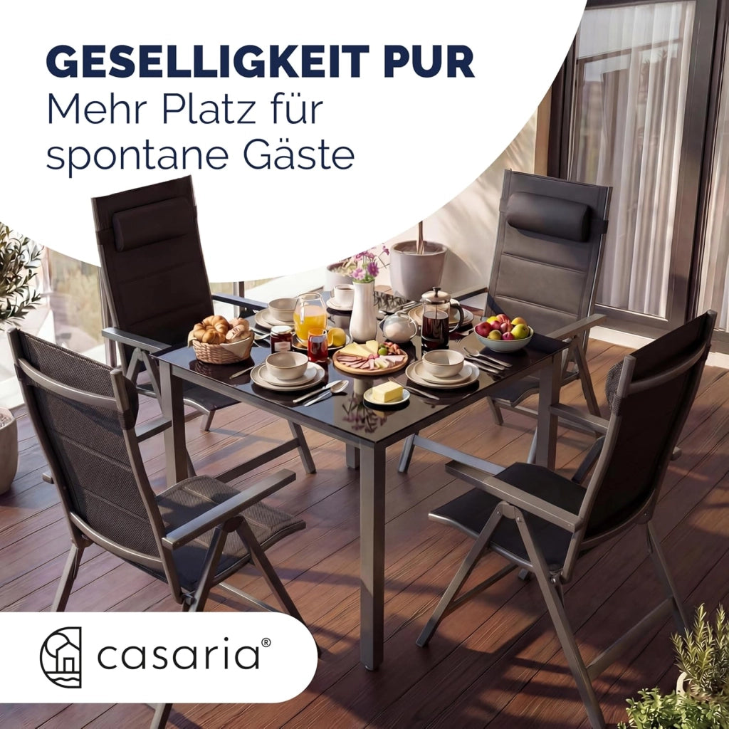 Set 2 Sedie da Giardino Schienale Regolabile 8 Livelli Supporto Lombare Alluminio Carico Max.120 kg Campeggio