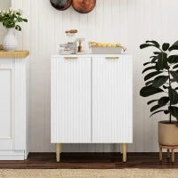 Buffet cucina mobile da stoccaggio con 2 ante ripiano regolabile piedi metallici rialzati 60 x 40 x 80 cm bianco
