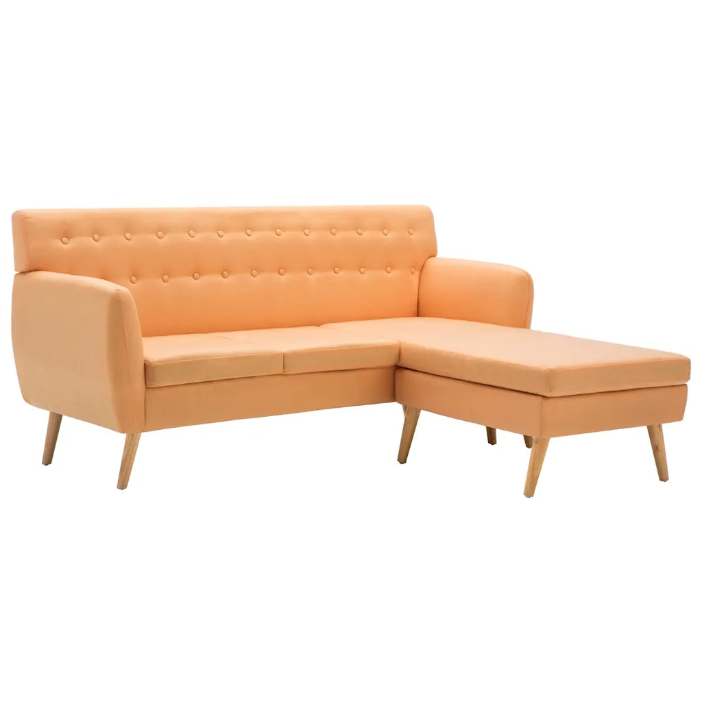 Divano a L Rivestito in Tessuto 171,5x138x81,5 cm Arancione