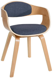 Sedia Kingston in Tessuto Natura/blu
