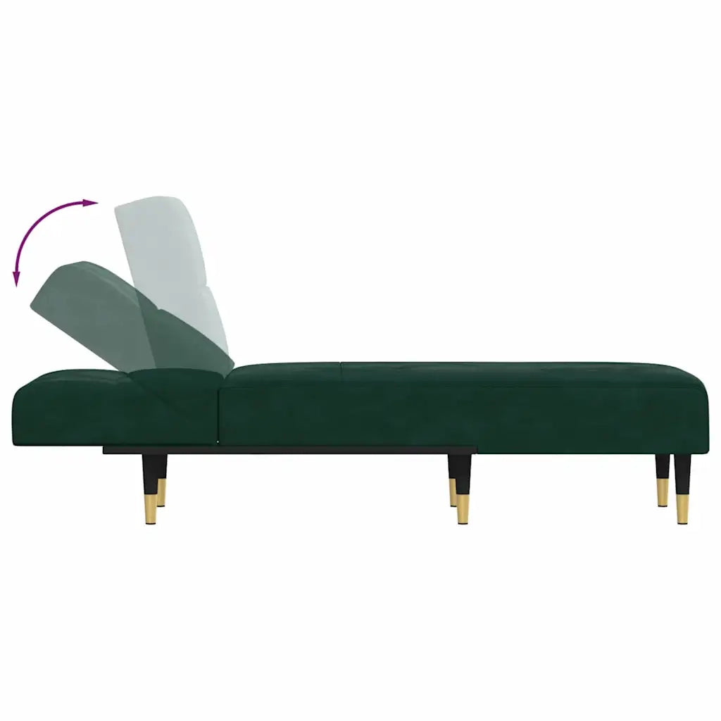 Chaise Longue in Velluto Verde Scuro 352810