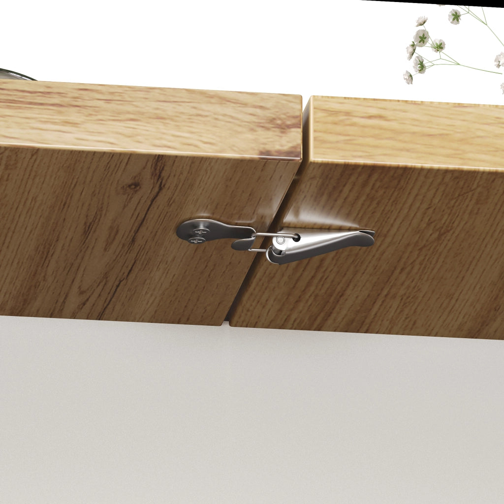 TAVOLO Allungabile 110-140x80x75 cm MDF Bianco e Naturale