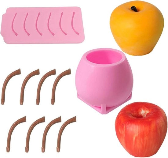 Fornitura di Silicone per Cupcake con Manico, Modella Gela e Cioccolato - Muffiniera a Forma di Mele per Natale, Grande Muffiniera a Forma di Mele in Silicone
