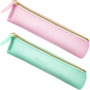 Due piccoli portachiavi in pelle per ragazze, portachiavi modaioli con chiusura a righello, facile da trasportare, per ragazze, scuola, università, ufficio, rosa, verde