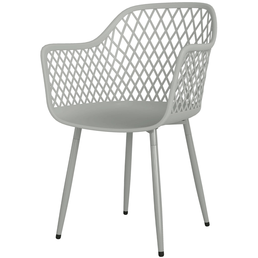 Set 4 Sedie da Giardino con Braccioli ¨C zephmum ¨C Grigio Polipropilene 56x51x84 cm
