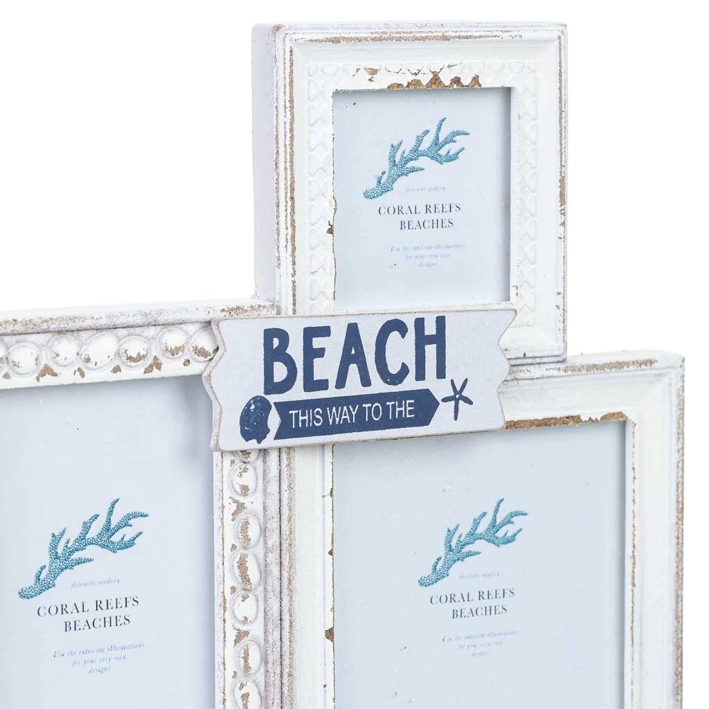 Cornice portafoto in legno bianco 23x1x27h cm