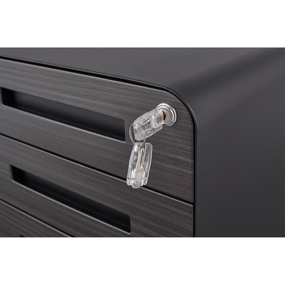 Classeur mobile a 3 cassetti - Xylo - 5 ruote anti-ribaltamento - Nero