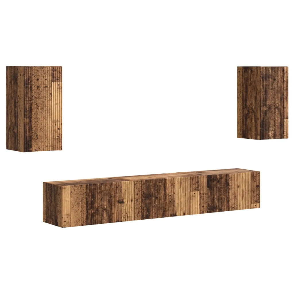 Set mobile TV 5 pcs Legno vecchio Legno multistrato