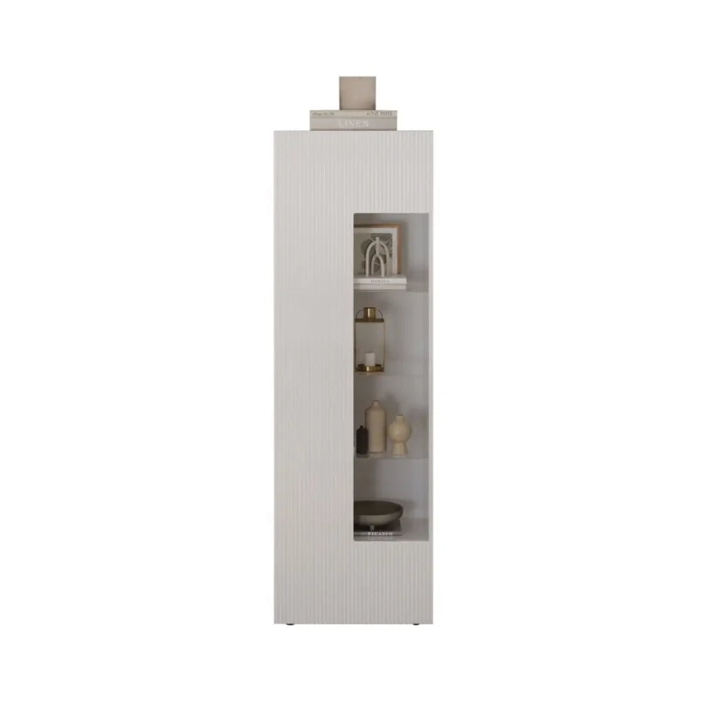 Vetrina SCENA – L60 x H187 x P42 cm – 1 porta – Bianco laccato lucido