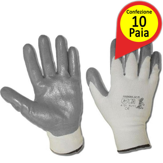 Guanti in nitrile grigio taglia misura 9 confezione pezzi 10