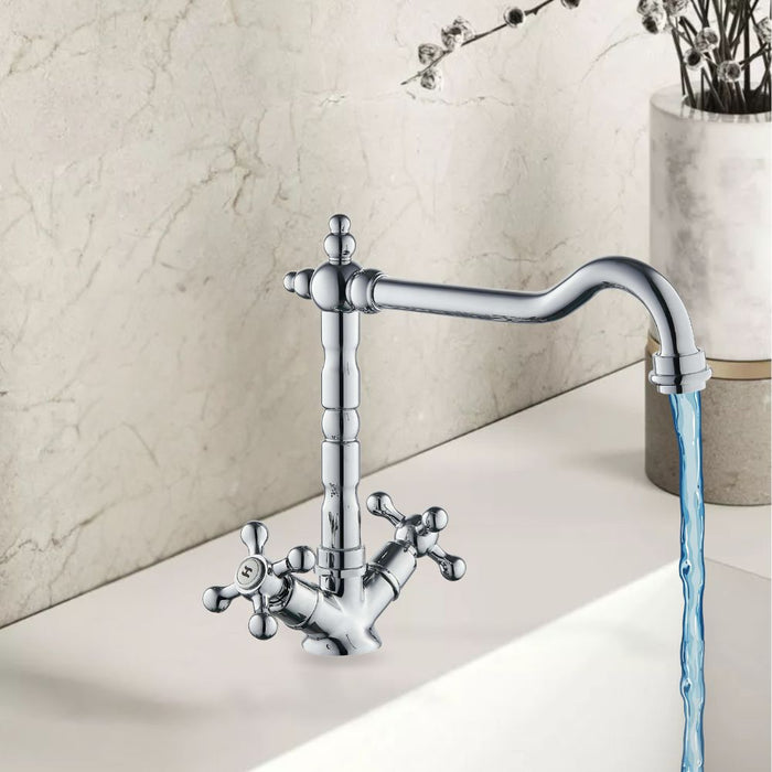 Rubinetto monoforo ottone cucina england two cromato erogazione orientabile *** confezione 1