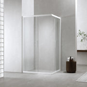 Box Doccia 70x100 Cm h190 Scorrevole Profili Bianco Opaco Vetro 6 mm Trasparente| Neat