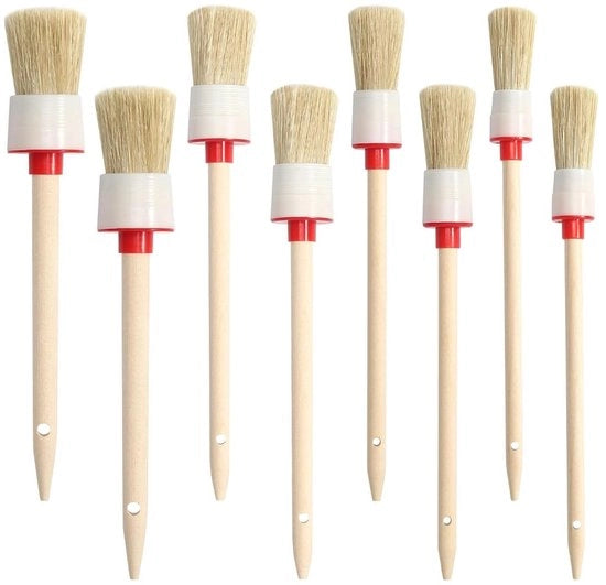 Set di pennelli ad angolo 15° - 4 pezzi - Set di pennelli professionale - Piume naturali - Per vernici acriliche e cera - Diametro 20-35 mm
