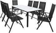 Set Tavolo e Sedie da Giardino Bern 8+1 Alluminio Bern Schienale 8 Posizioni Balcone Patio