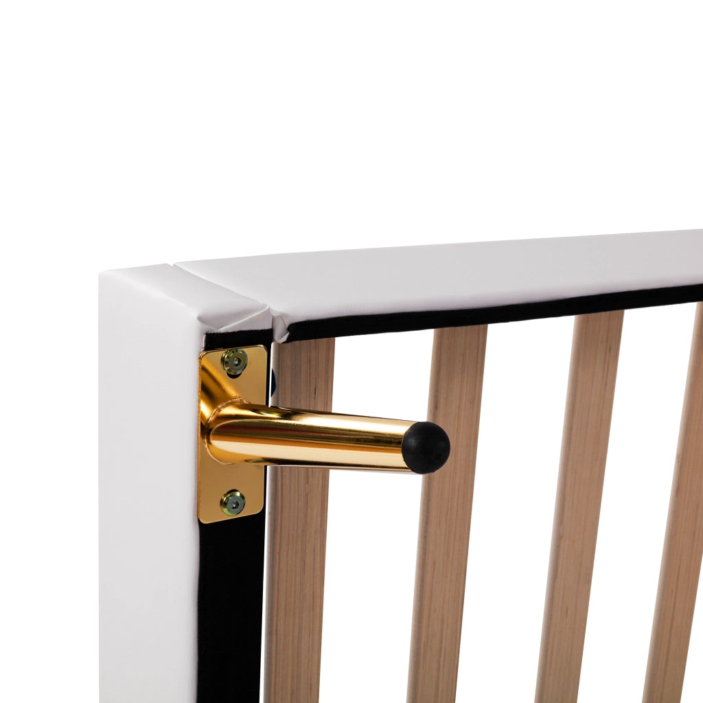 Letto per Bambini 90 x 200 cm e 140 x 200 cm; con LED e Testiera Regolabile; senza Materasso; Bianco