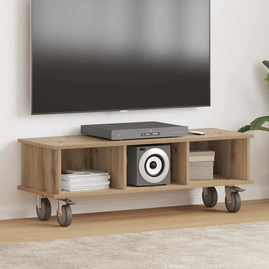 Supporto TV 100 x 35 x 35 cm Rovere artigianale 891039