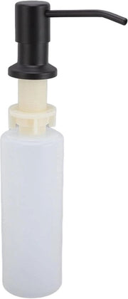 Dispensatore di sapone per mani in acciaio inossidabile 360 gradi di rotazione 300 ml con beccuccio - Disinfettante per superfici da contatto per superficie di lavoro (nero)
