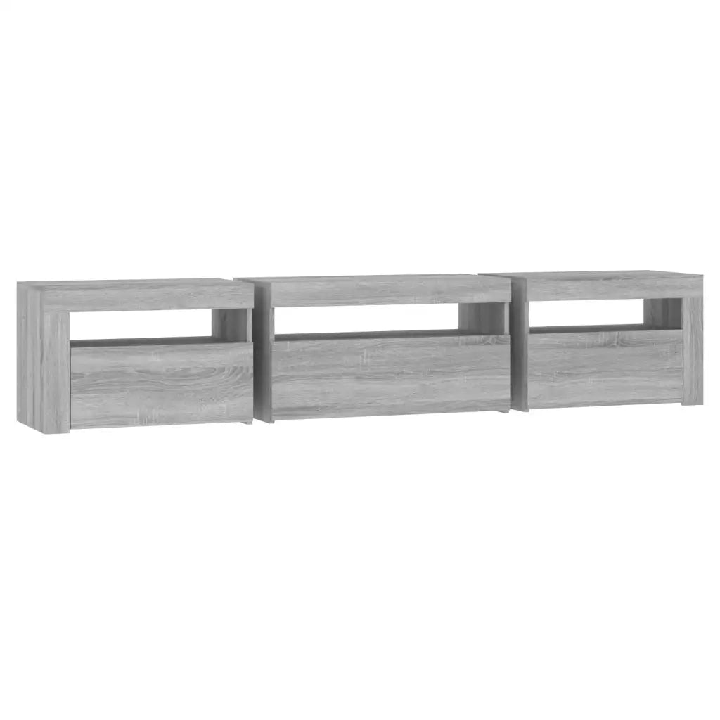 Mobile Porta TV con Luci LED Grigio Sonoma 195x35x40 cm cod mxl 24764