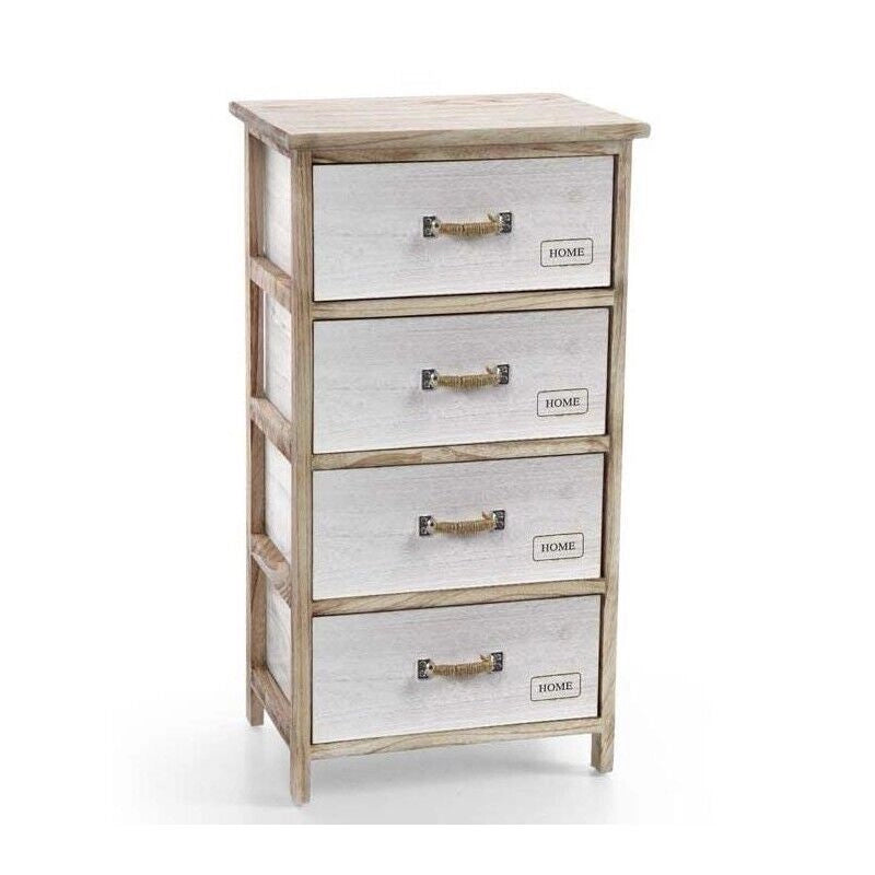 CASSETTIERA HOME IN LEGNO CON 3 CASSETTI 40X29XH73 CM CM BIANCO E LEGNO NATURAL