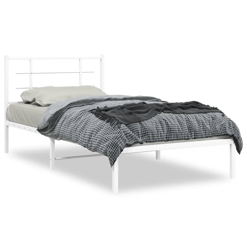 Giroletto con Testiera Metallo Bianco 107x203 cm 355606