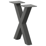 Set di 2 gambe per tavolino a forma di X 37 x 30 cm supporto robusto con piedini regolabili acciaio antracite 02_0057149