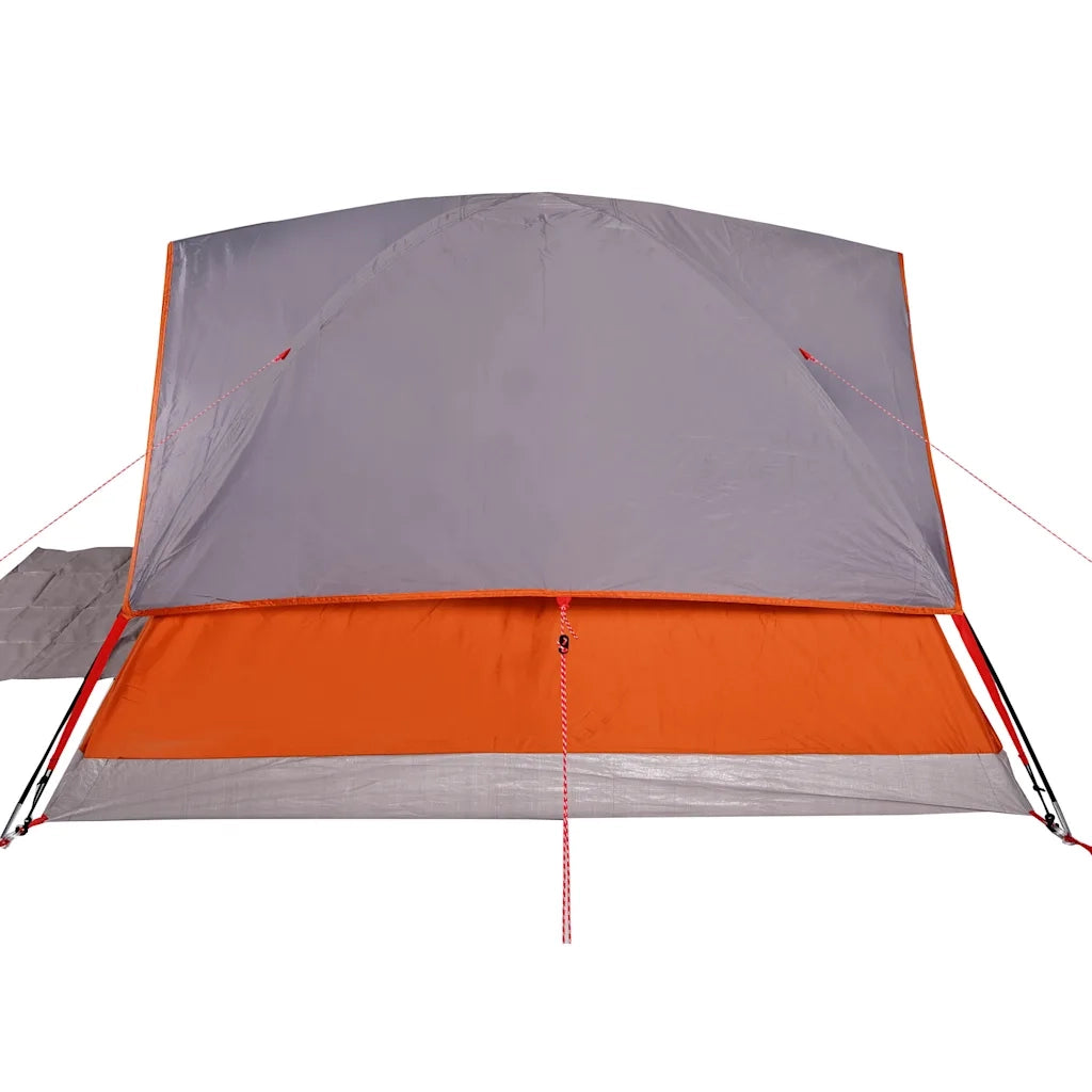 Tenda Familiare a Cupola 6 Persone Grigio e Arancione Impermeabile 94705