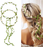 Corone di fiori 2 pezzi - Cintura principale Rosa - Giro di fiori - Stile bohemien - Capo di sposa principale - Diametro 18 cm