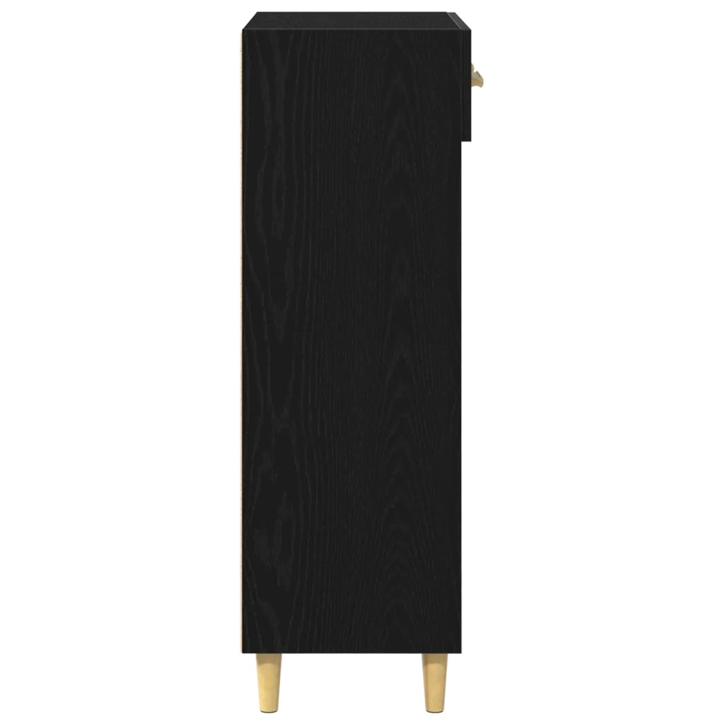 Mobile per scarpe con cassetto Rovere Nero 60 x 35 x 105 cm