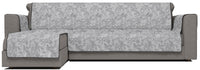 Copridivano con Penisola Sinistra Seduta 290 cm in Poliestere e Cotone Grigio Scuro