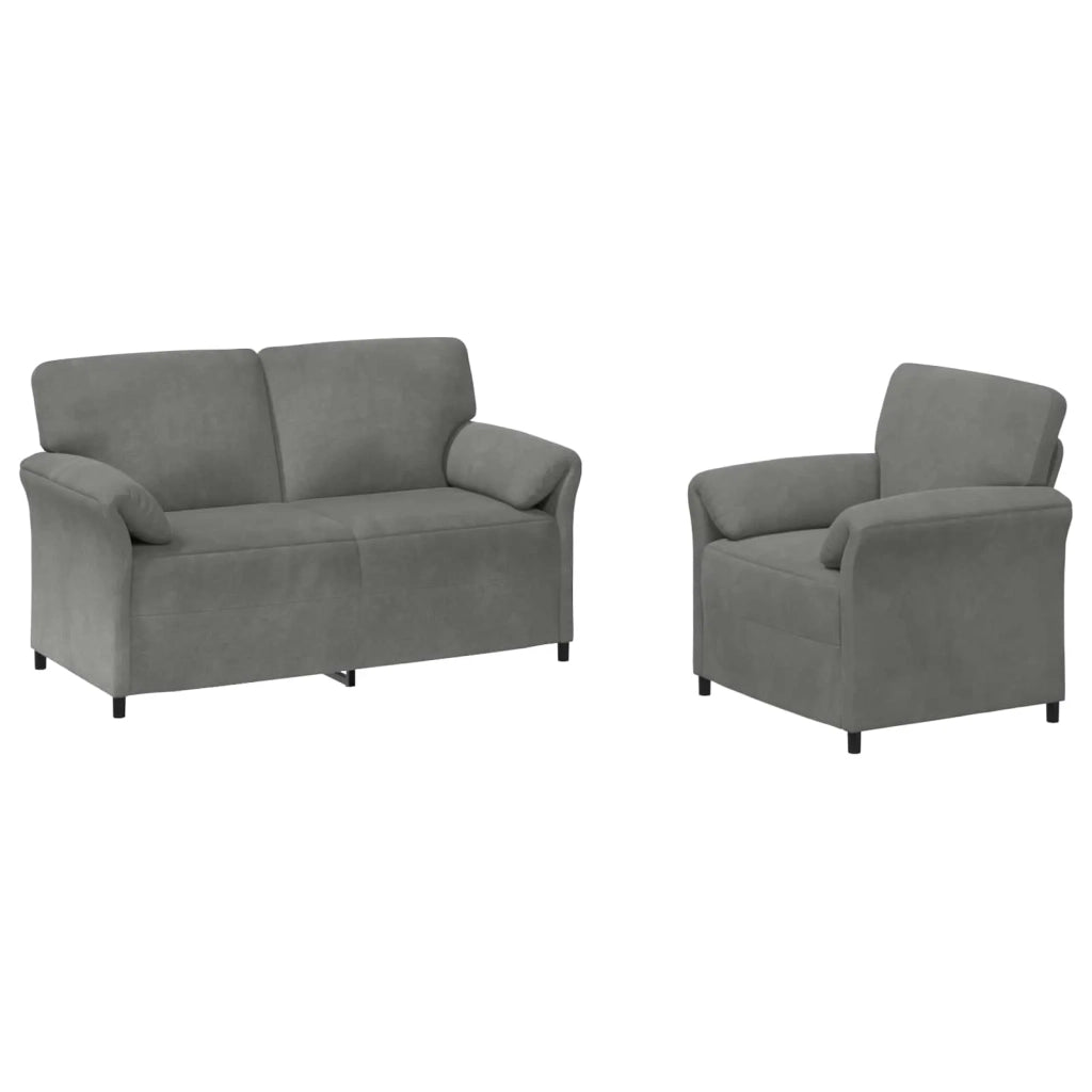 Set di divani 2 pz Grigio Scuro Velluto 3424900